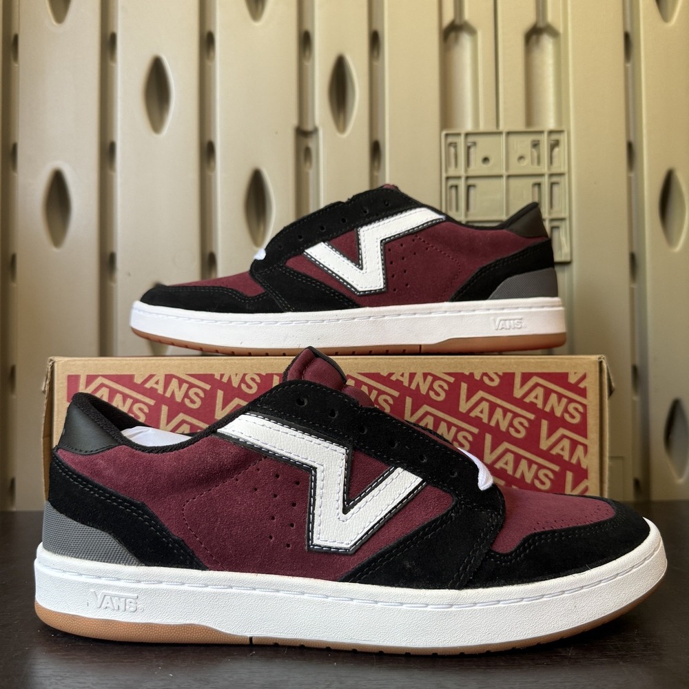Vans Lowland 2.0 Skate Sneakers Shoes Red Black Men's Size 10 - VN000D6R2Q1
